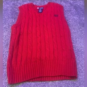 Chaps red sweater vest in like new condition